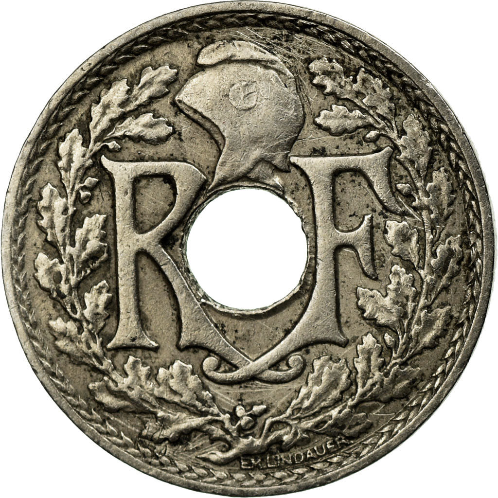Moneda, Francia, Lindauer, 5 Centimes, 1922, Poissy, MBC, Cobre - níquel