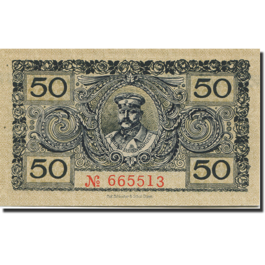 Banknote, Germany, Düren, 50 Pfennig, Ville, 1918 UNC(63) Mehl:34.6