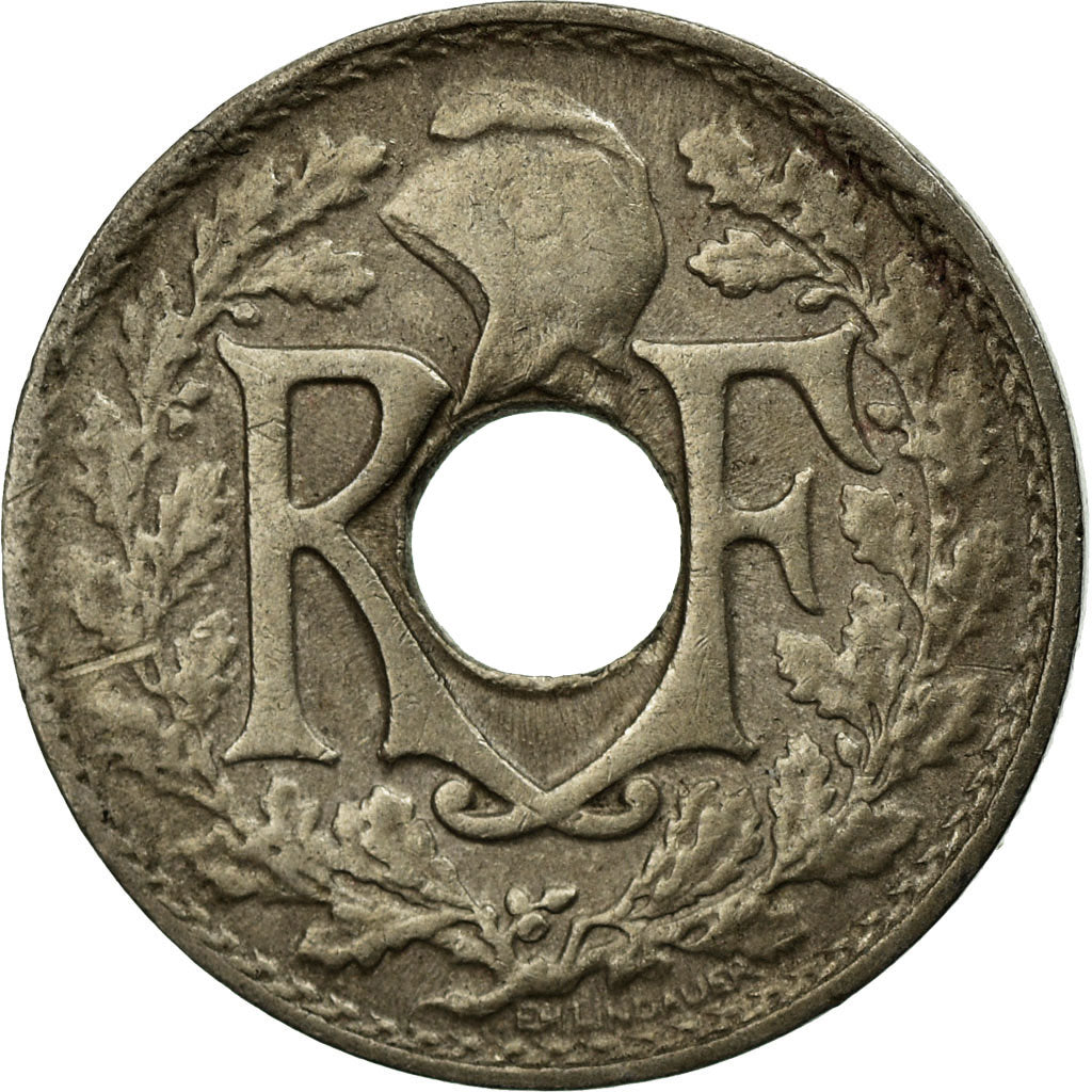 Moneta, Francia, Lindauer, 5 Centimes, 1922, Poissy, MB+, Rame-nichel, KM:875