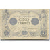 França, 5 Francs, Noir, 1871, 1874-01-19, EF(40-45), Fayette:1.25, KM:60