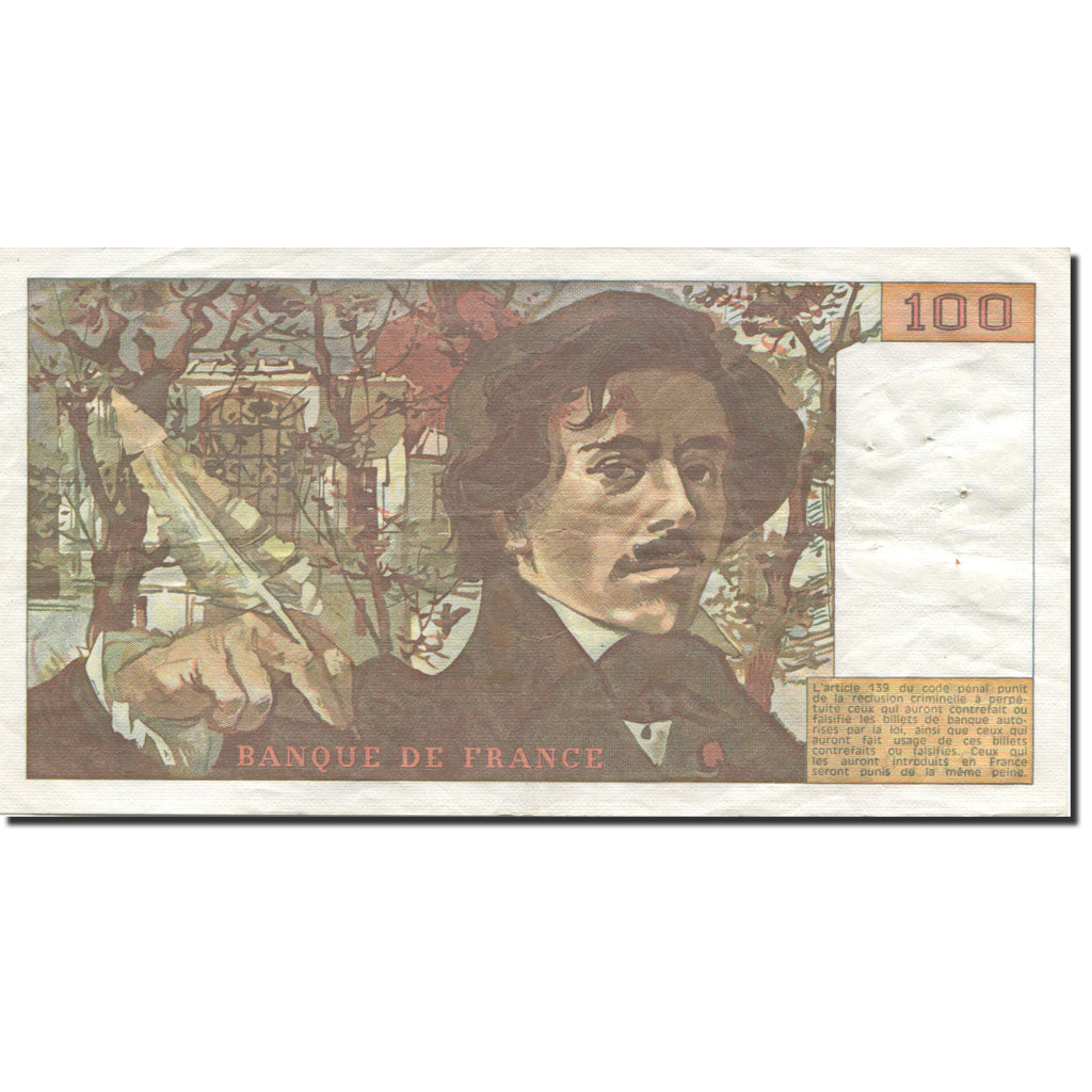 Francja, 100 Francs, Delacroix, 1978, 1978, AU(50-53), Fayette:68.3, KM:153