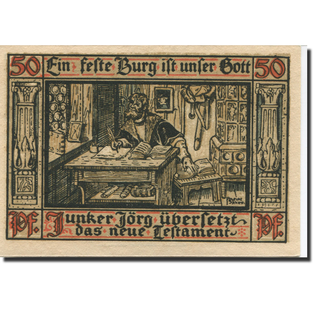 Banknote, Germany, Eisenach, 50 Pfennig, chevalier, 1921 UNC(63) Mehl:320.2a