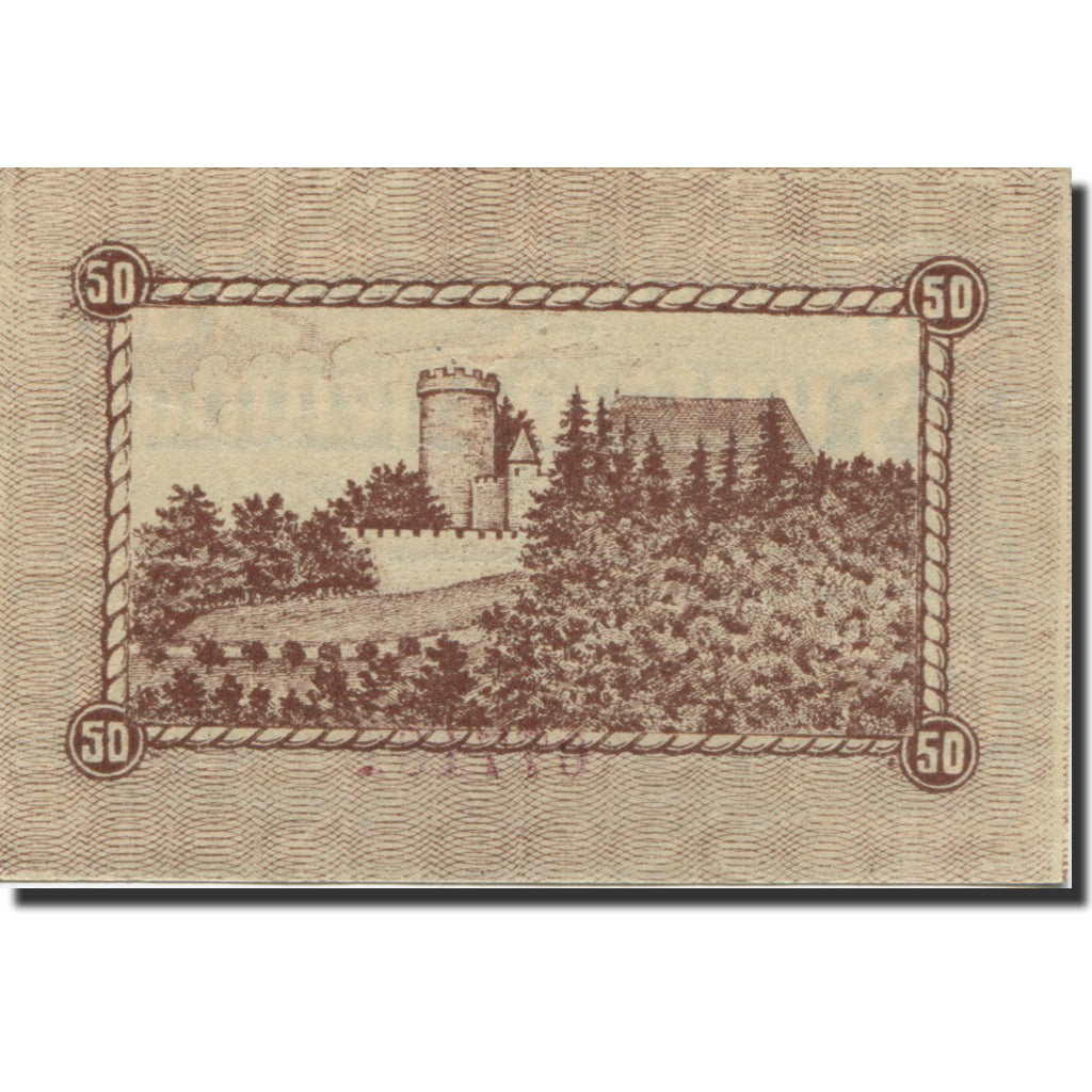 Banknote, Germany, Biedenkopf, 50 Pfennig, château, 1920 UNC(63) Mehl:B43.1c