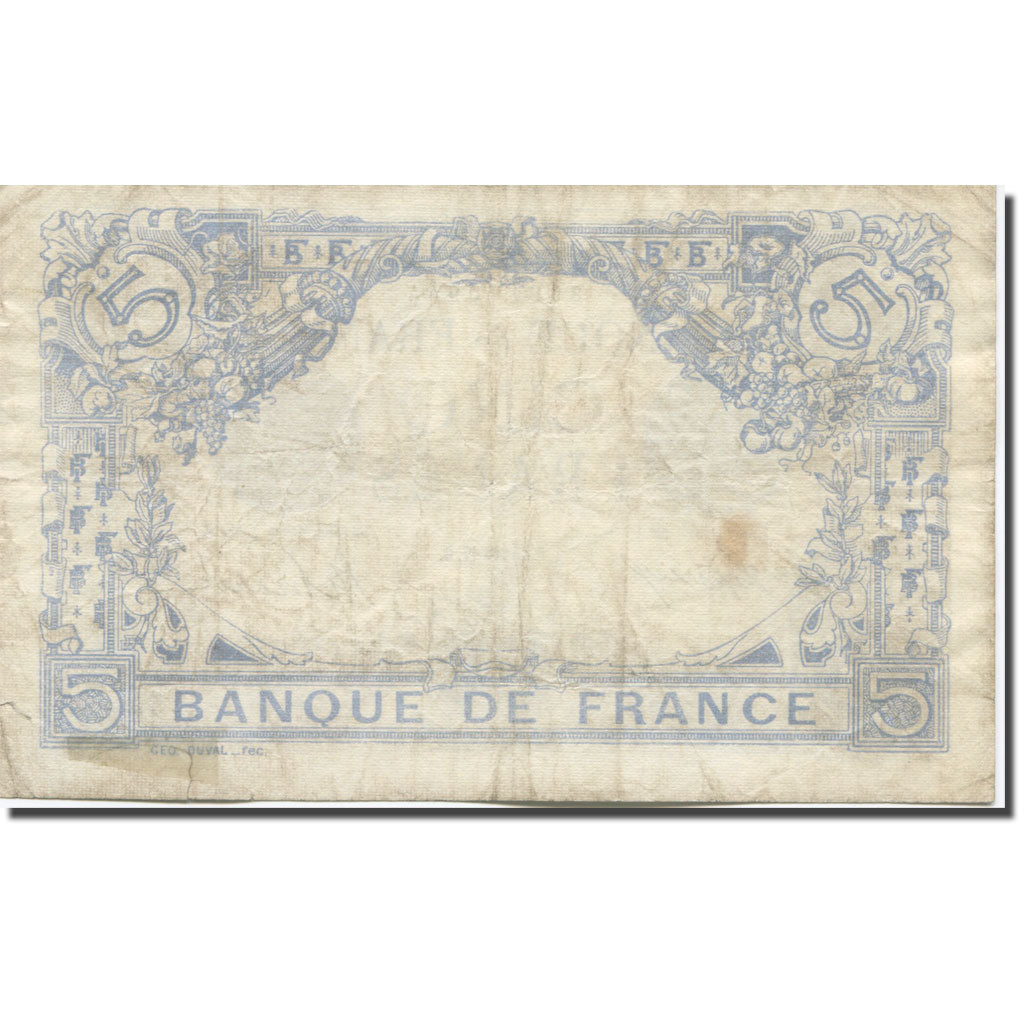 Francia, 5 Francs, Bleu, 1917, 1917-01-15, MB, Fayette:02.47, KM:70