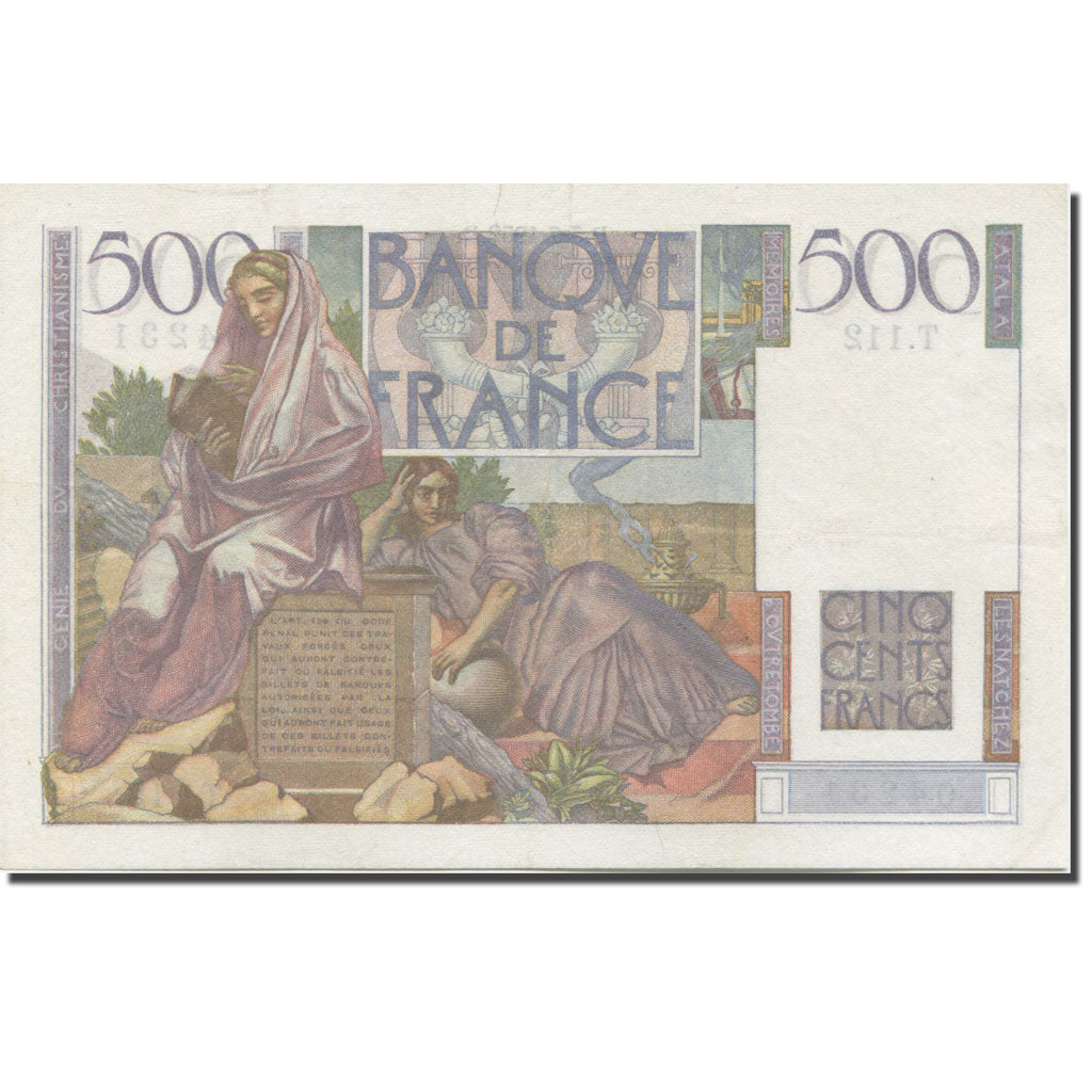 França, 500 Francs, Chateaubriand, 1945, 1952-07-03, AU(50-53), Fayette:34.09