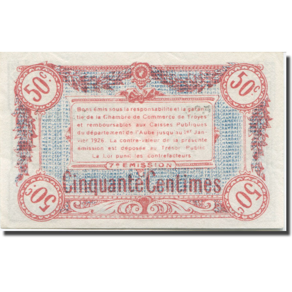 França, Troyes, 50 Centimes, Chambre de Commerce, UNC(63)