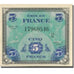 França, 5 Francs, Flag/France, 1944, 1944-06-06, AU(55-58), Fayette:VF 17.02
