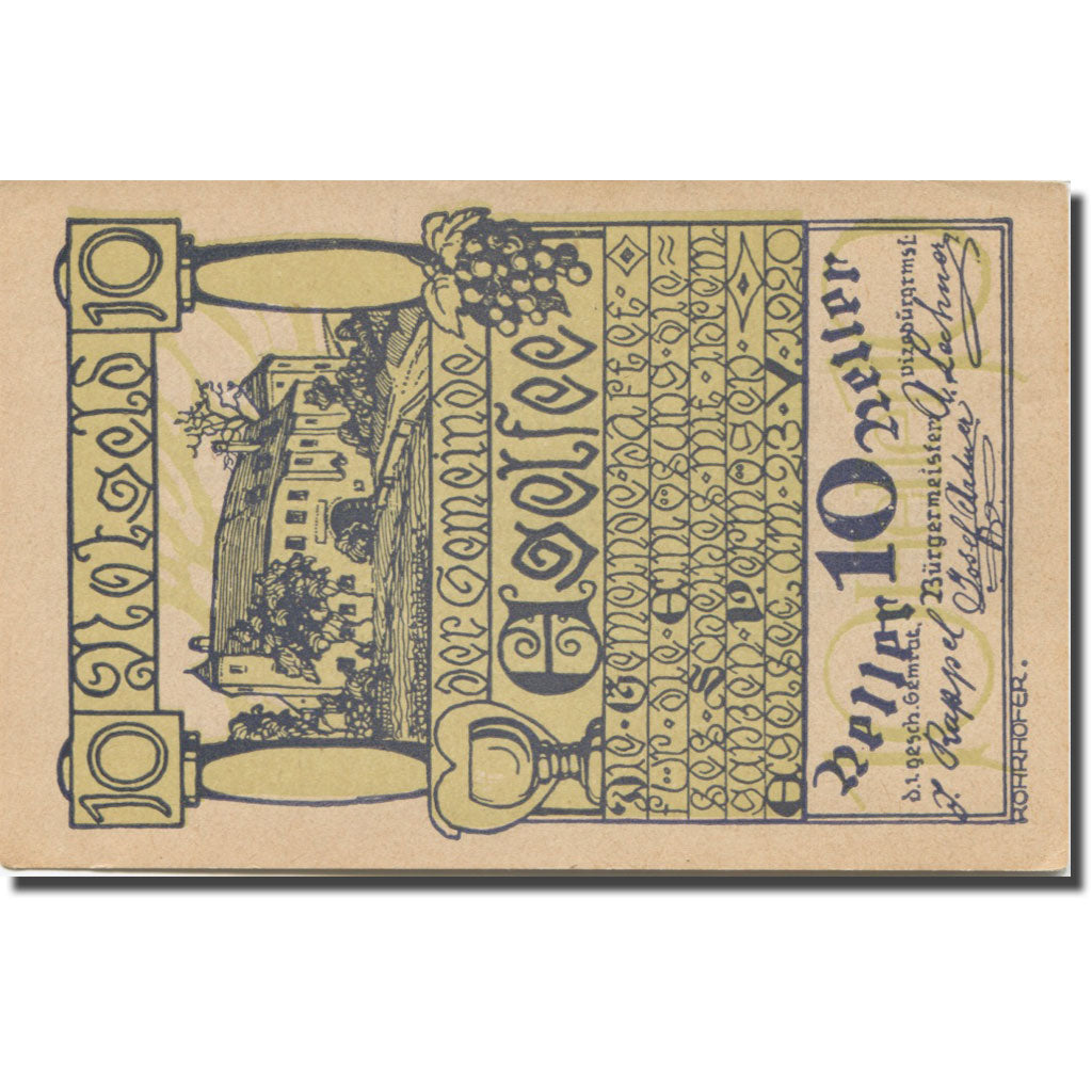 Banknote, Austria, Egelsee, 10 Heller, Eglise, 1920 UNC(63) Mehl:FS 158a