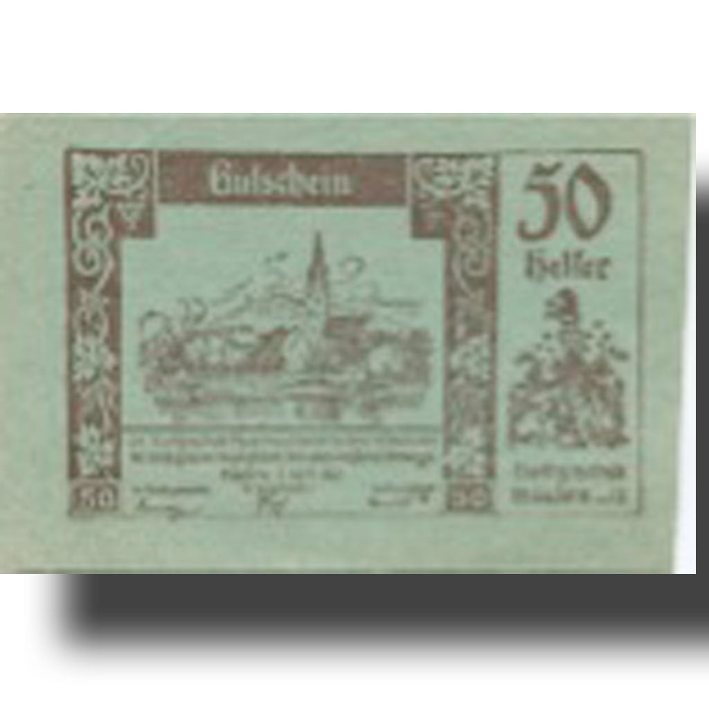 Geldschein, Österreich, Mautern, 50 Heller, village, 1920 UNZ- Mehl:FS 600IIc1