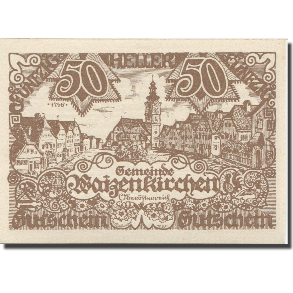 Banknote, Austria, Waizenkirchen, 50 Heller, place, 1920 UNC(63) Mehl:FS 1128a