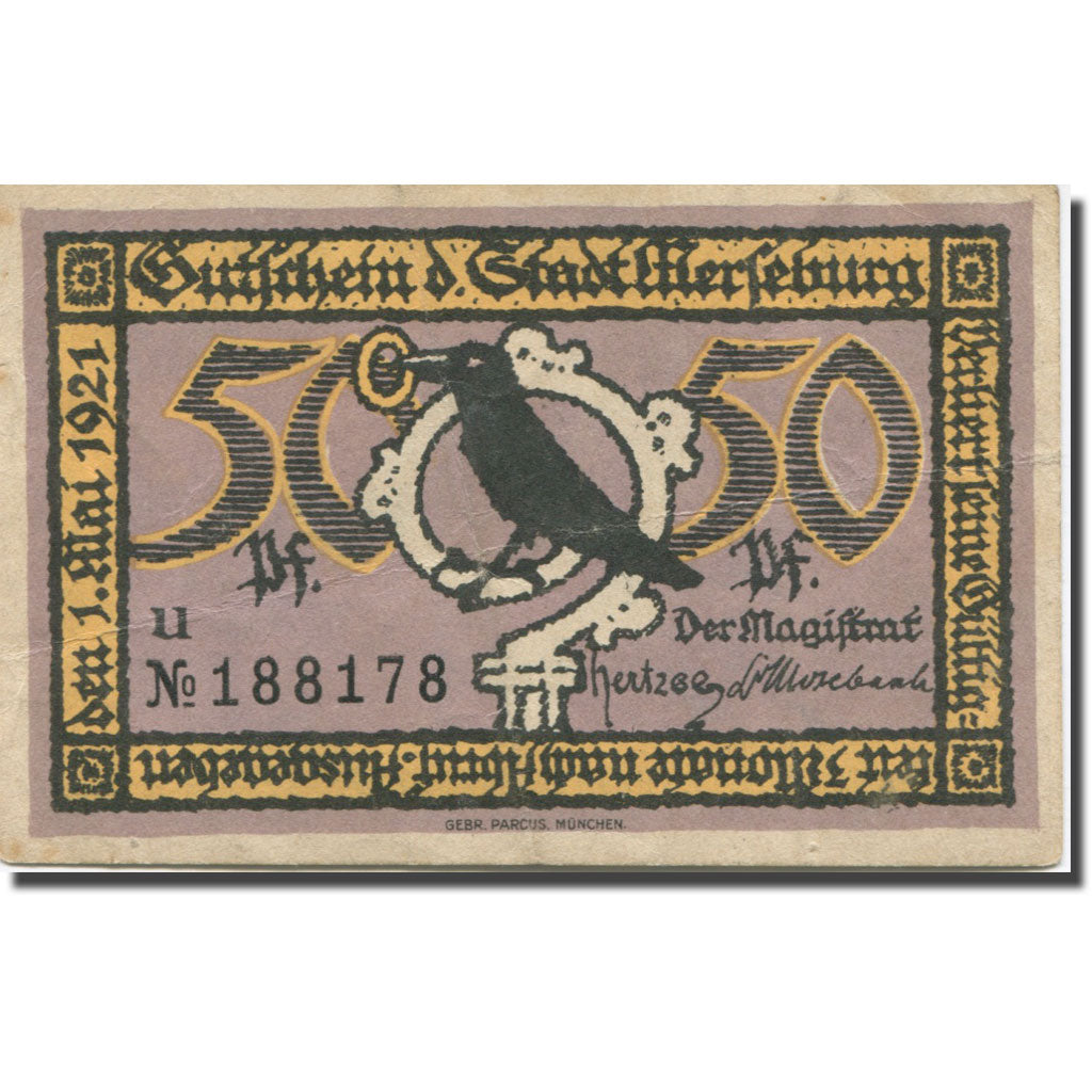 Banknote, Germany, Altenburg, 50 Pfennig, oiseau, 1921, EF(40-45), Mehl:21.2