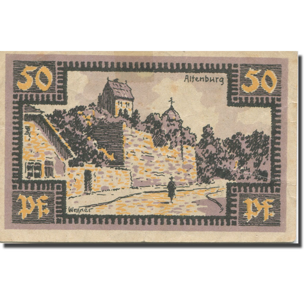 Banknote, Germany, Altenburg, 50 Pfennig, oiseau, 1921, EF(40-45), Mehl:21.2
