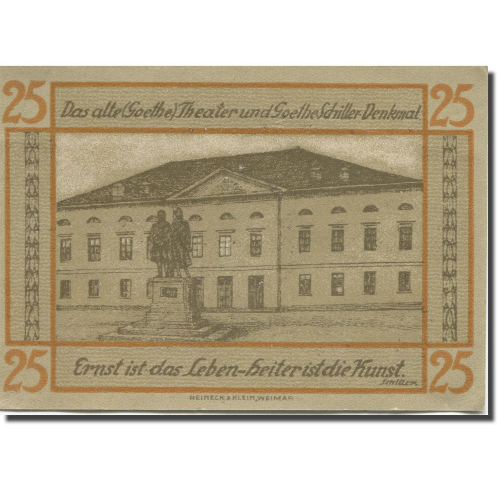 Banknote, Germany, Weimar, 25 Pfennig, théâtre, 1921 UNC(63) Mehl:1398.1a