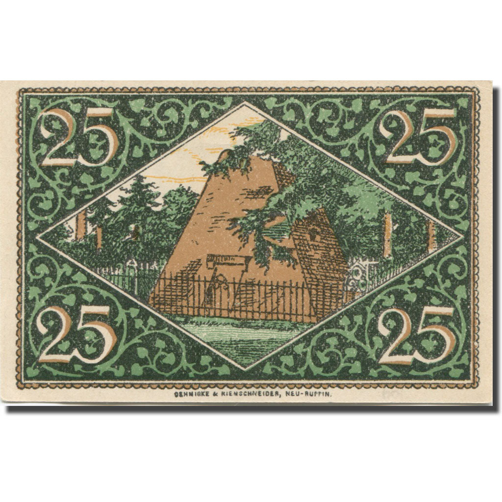 Banknote, Germany, Rheinsberg, 25 Pfennig 1922, UNC(63) Mehl:1120.4a