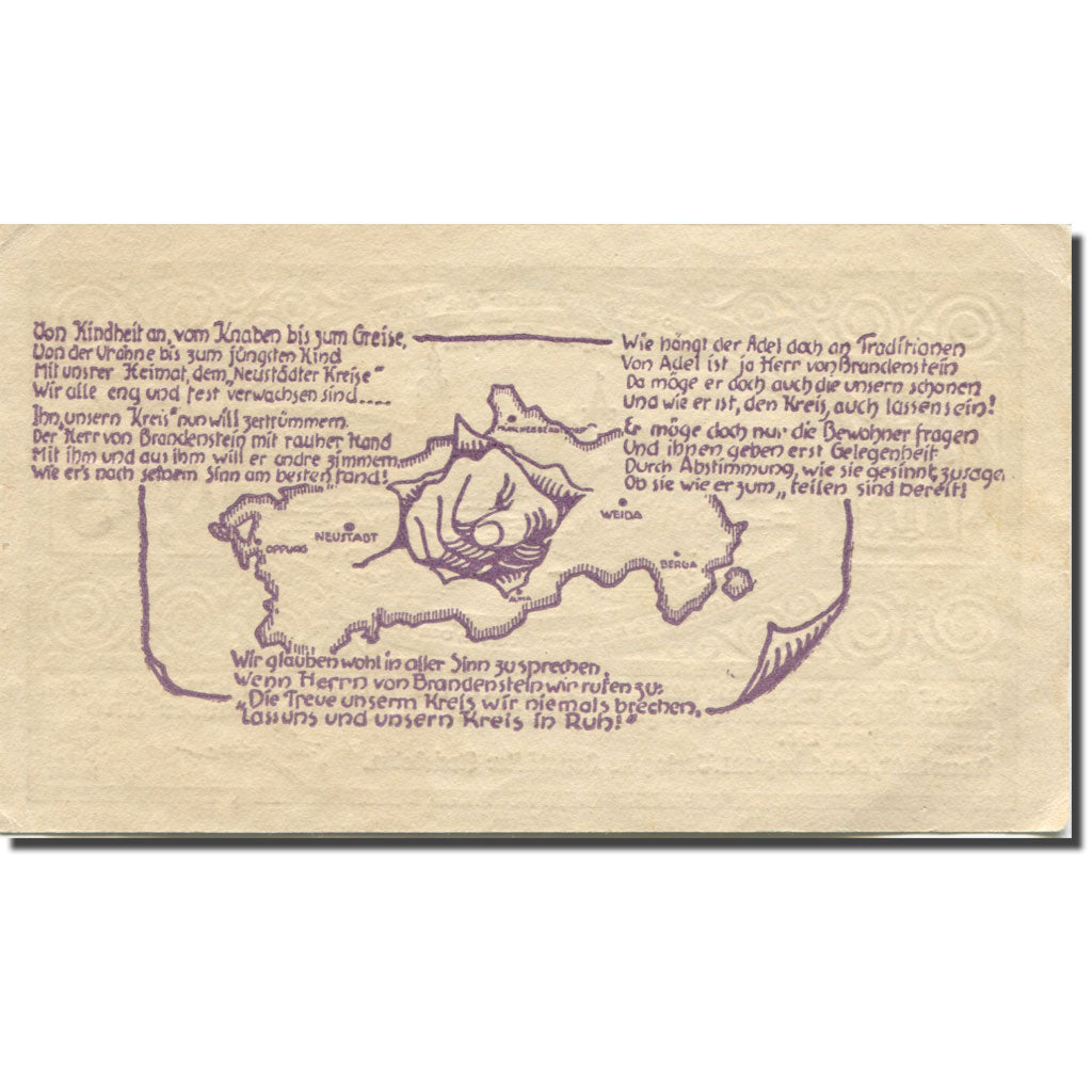 Banknote, Germany, Neustadt, 75 Pfennig, paysage, 1921, AU(55-58) Mehl:964.4