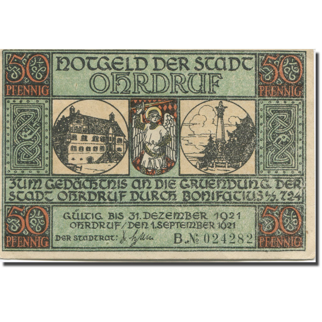 Banconote, Germania, Ohrdruf, 50 Pfennig, personnage, 1921 SPL- Mehl:1012.4