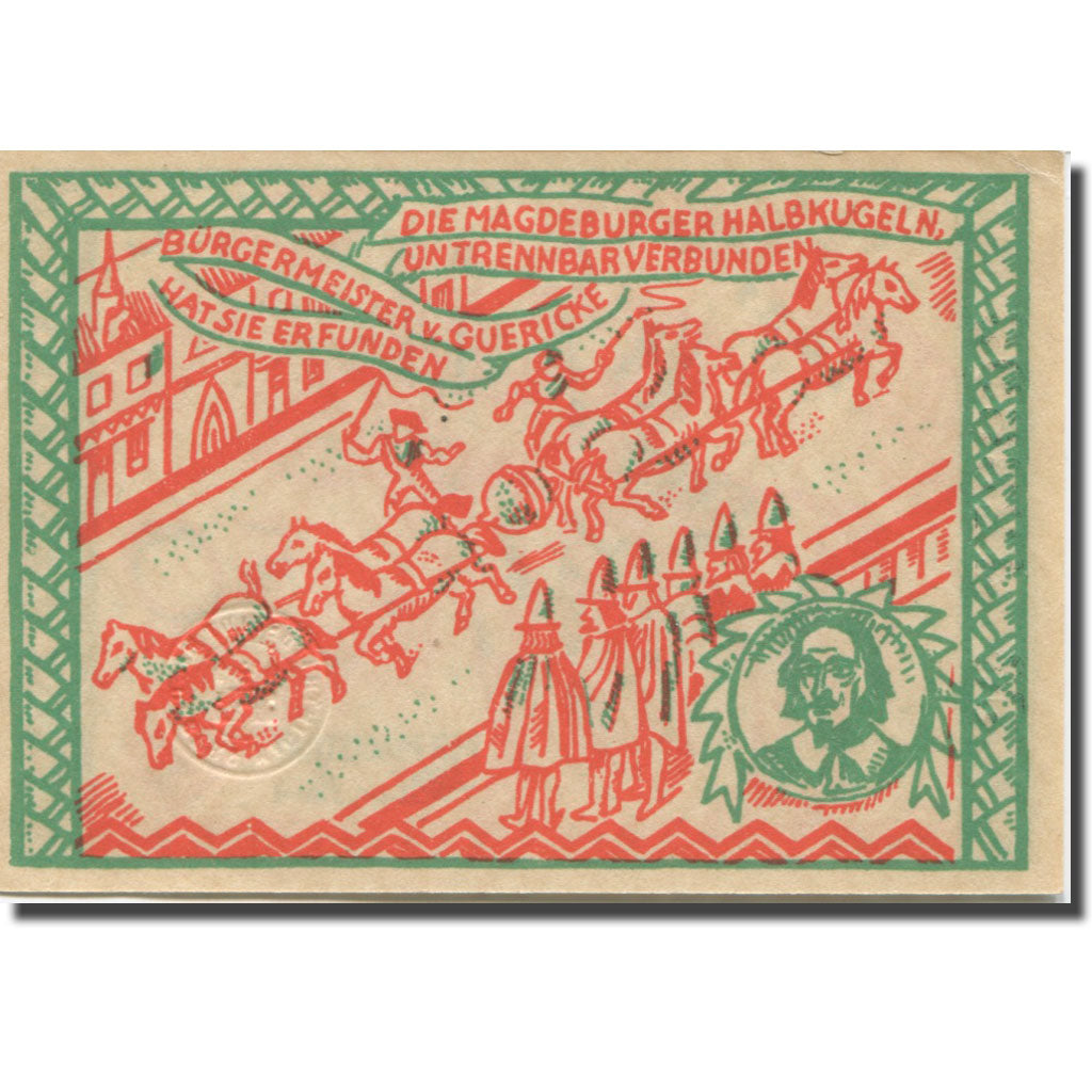 Banknote, Germany, Magdeburg, 50 Pfennig, chevalier, 1921, UNC(63), Mehl:857.1