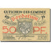 Billet, Allemagne, Bordelum, 50 Pfennig, Blason 6, 1922 SPL Mehl:143.1