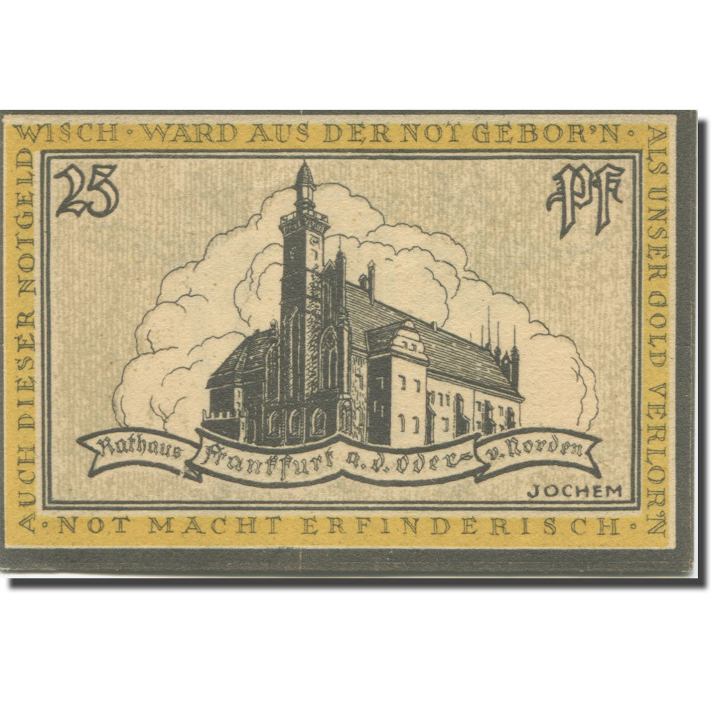 Banknote, Germany, Frankfurt, 25 Pfennig, Blason, 1921, UNC(63), Mehl:377.1