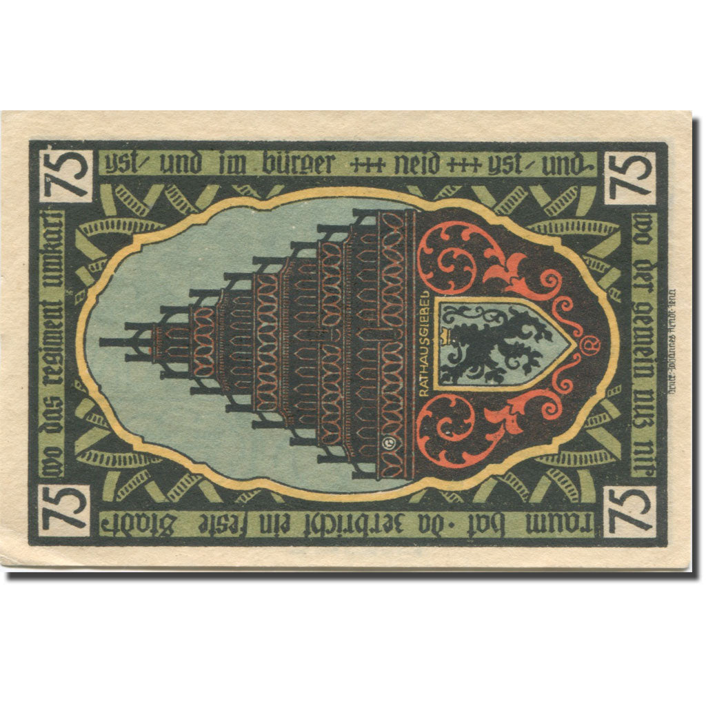 Banknote, Germany, Possneck, 75 Pfennig, Blason, UNC(63), Mehl:1066.2