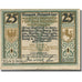 Banknote, Germany, Paderborn, 25 Pfennig, Blason, 1920 EF(40-45) Mehl:A23.1