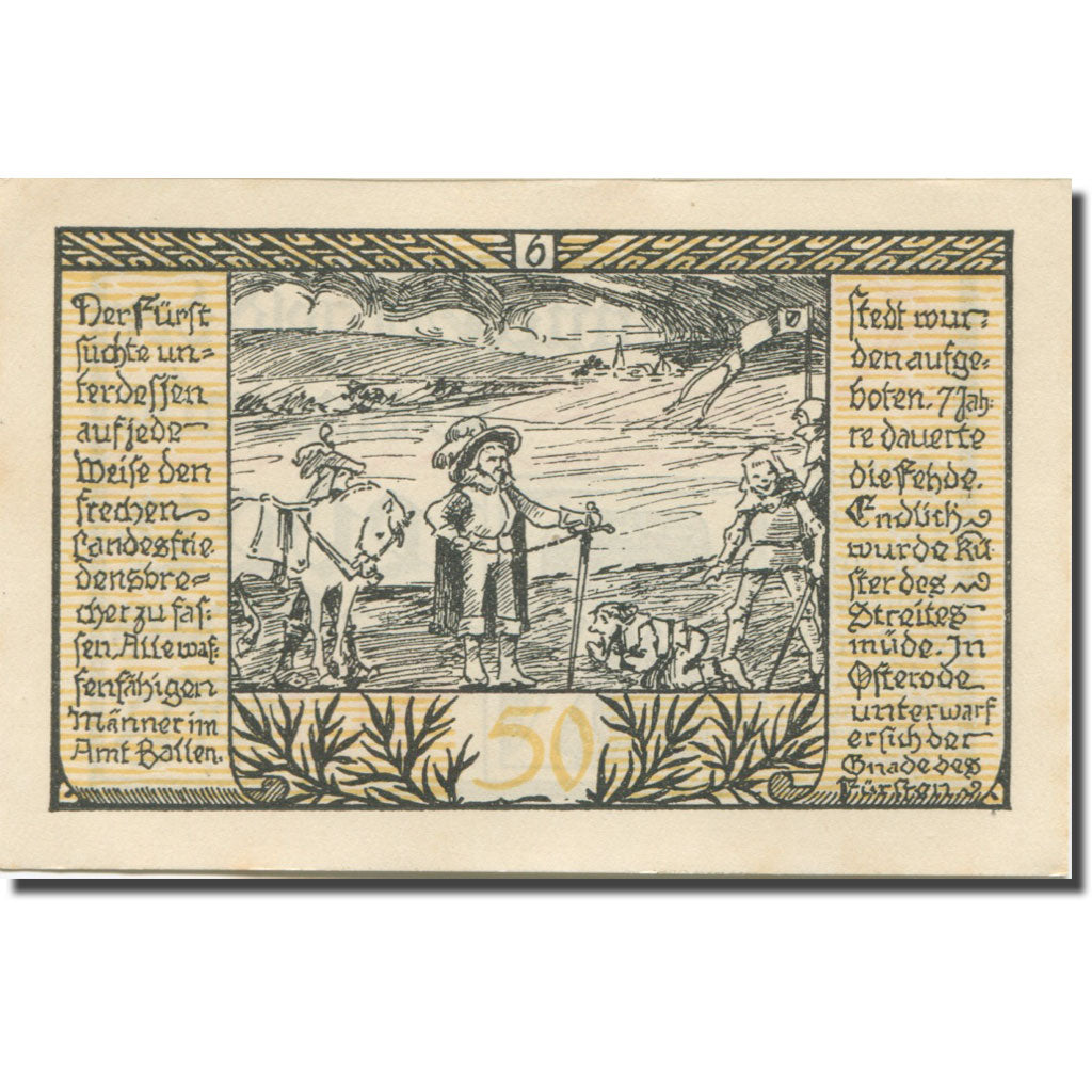 Banknote, Germany, Rieder, 50 Pfennig, chevalier, 1921 UNC(63) Mehl:1122.1a