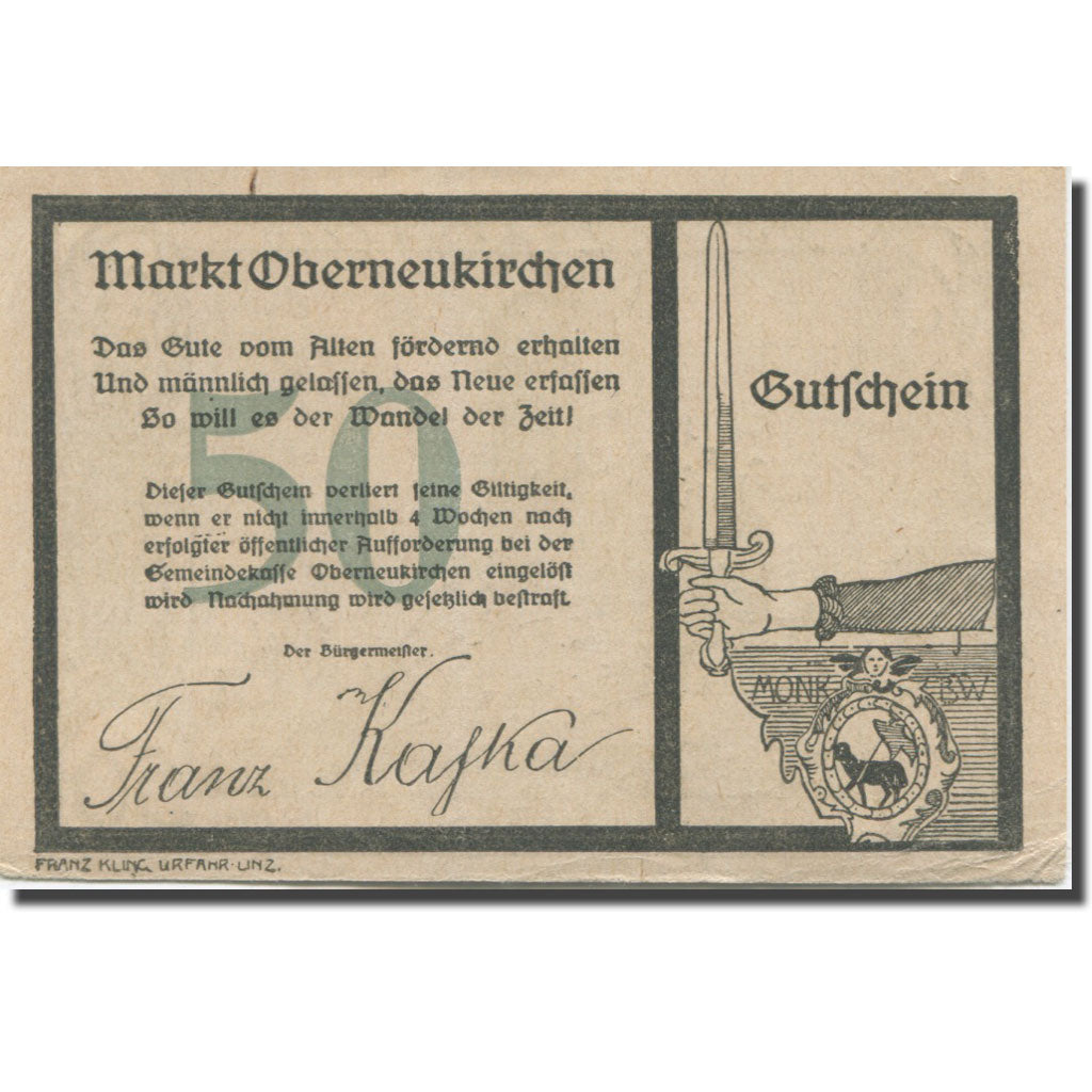 Banknote, Germany, Oberneukirchen, 50 Pfennig, ruine, UNC(63), Mehl:FS 691b