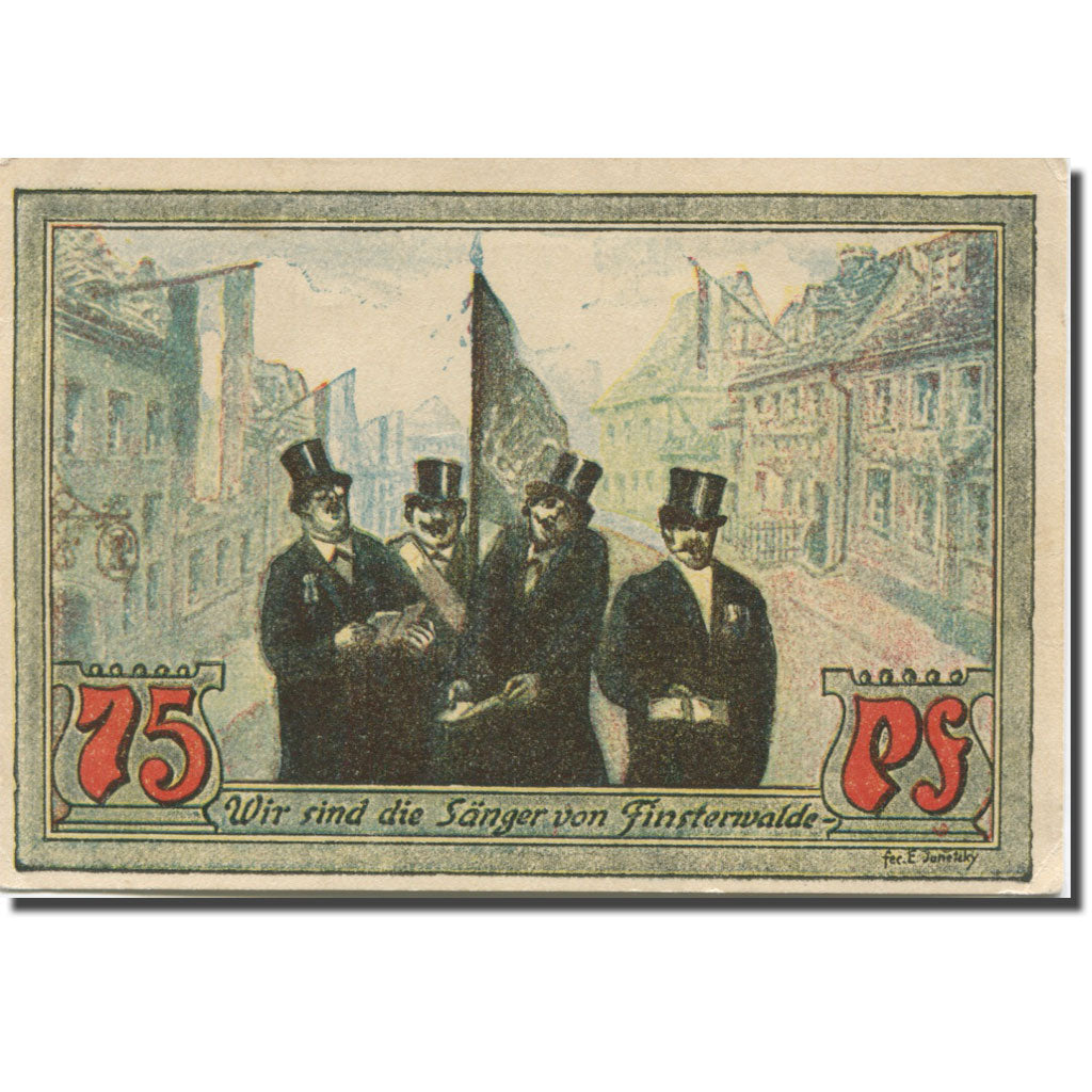 Banknote, Germany, Finsterwalde, 75 Pfennig, château 1921, AU(55-58) Mehl:362.1a