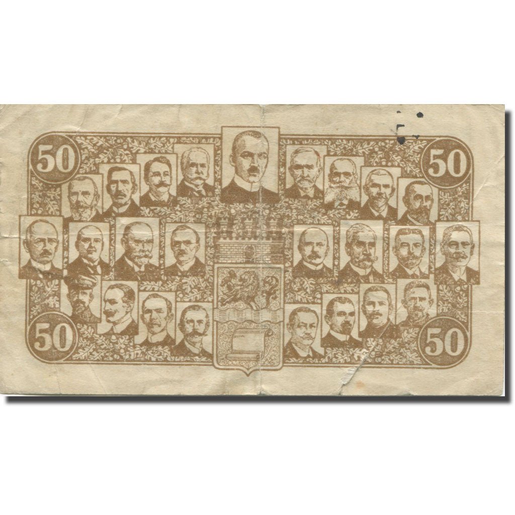Banknote, Germany, B.-Gladbach, 50 Pfennig, Blason, 1919 VF(20-25) Mehl:B25.1c