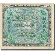 Banknote, Germany, 1/2 Mark, 1944, KM:191a, AU(50-53)
