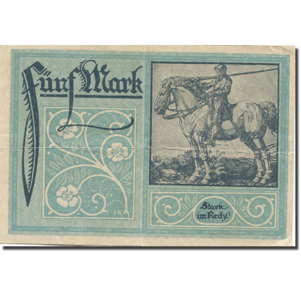 Banknote, Germany, Frankfurt, 5 Mark, Blason, 1919 EF(40-45) Mehl:152.02