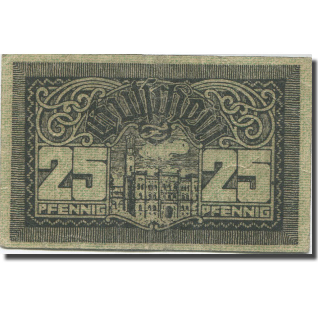 Banknot, Niemcy, Zittau, 25 Pfennig, Eglise, 1919, 1919-01-01, VF(20-25)