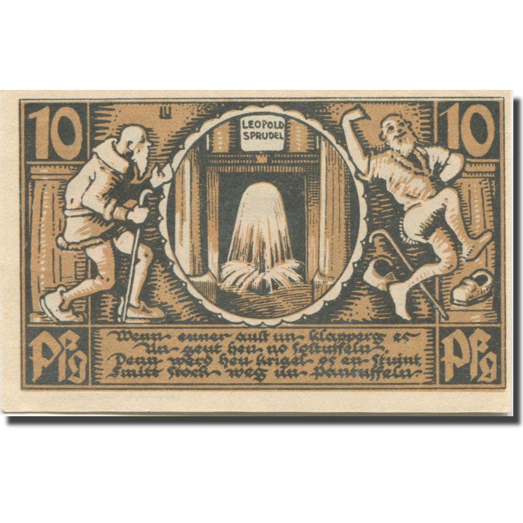 Banknote, Germany, Bad Salzuflen, 10 Pfennig 1921, UNC(63) Mehl:FS 1159.1