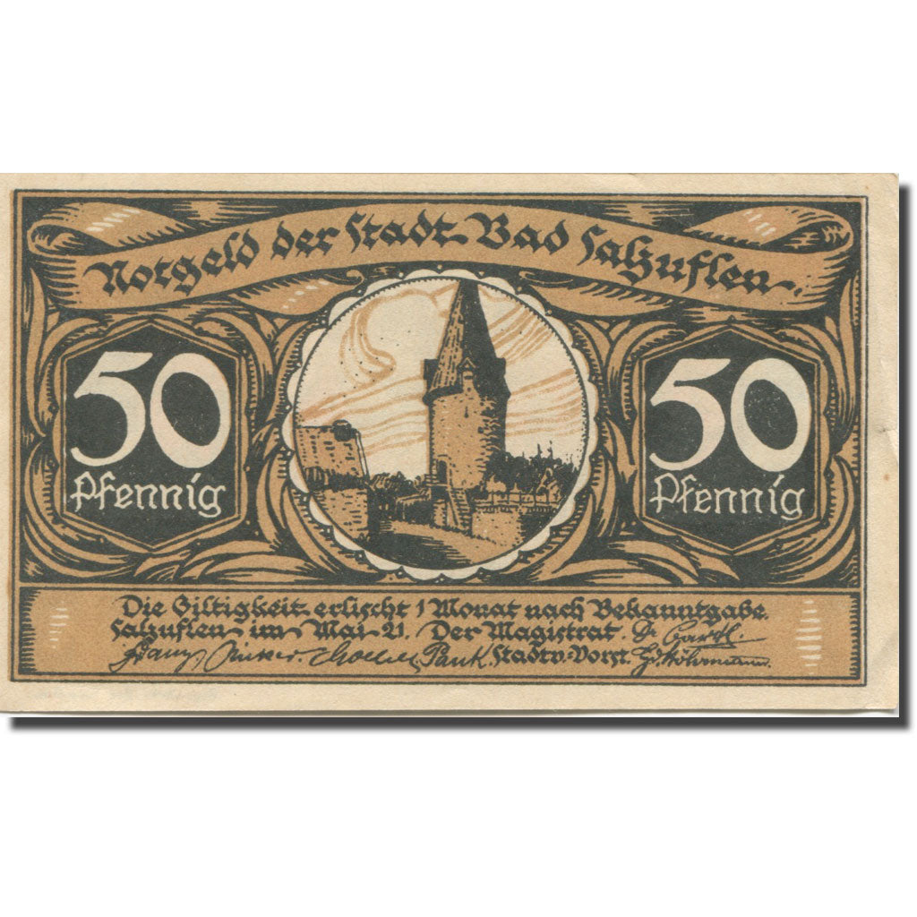 Biljet, Duitsland, Bad Salzuflen, 50 Pfennig, château, 1921, SUP, Mehl:1159.1
