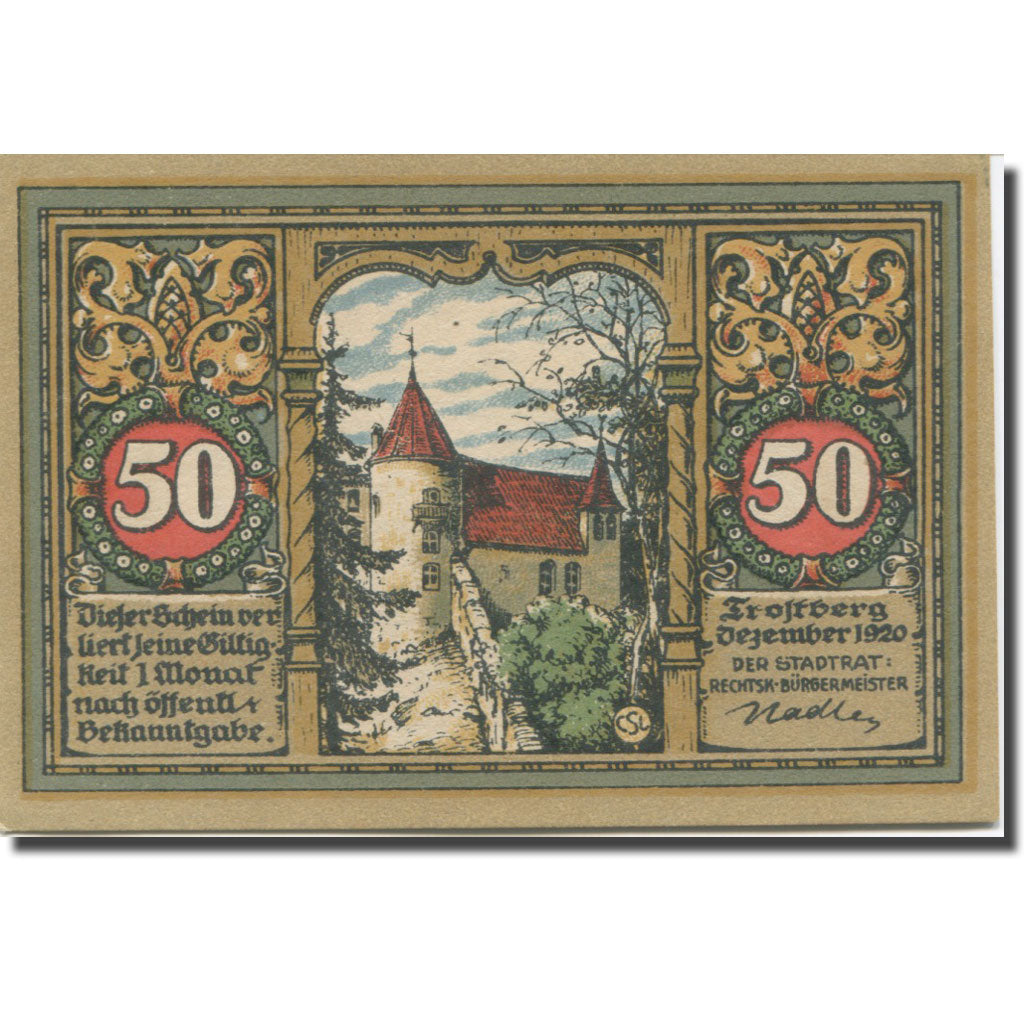 Banknote, Germany, Trostberg, 50 Pfennig, Blason, 1920, UNC(63), Mehl:1348.1