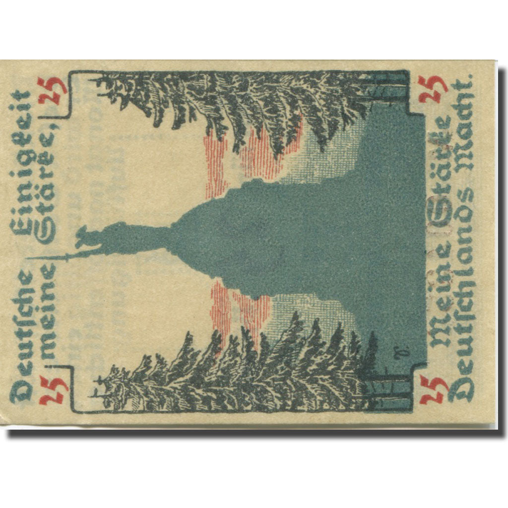 Banknote, Germany, Detmold, 25 Pfennig, Monument, 1920, UNC(63), Mehl:268.1b