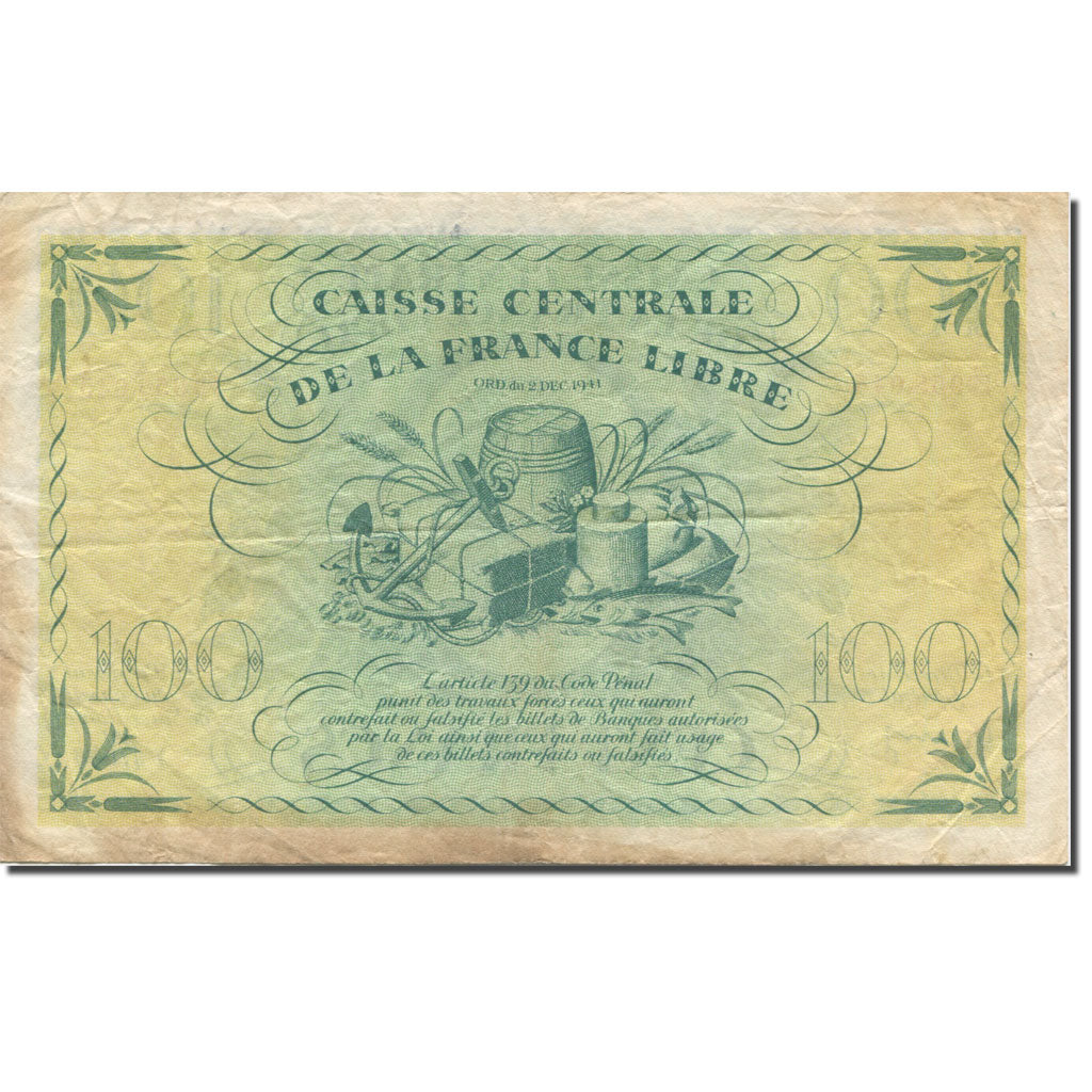 Francuska Afryka Równikowa, 100 Francs, Marianne, VF(20-25), KM:13a