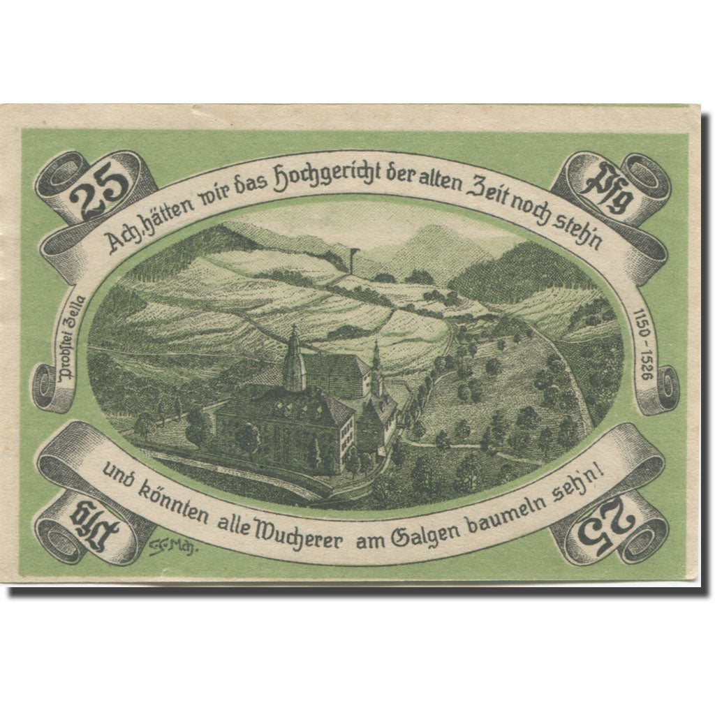 Banknote, Germany, Probstzella, 25 Pfennig, paysage, 1921, UNC(63), Mehl:1078.1
