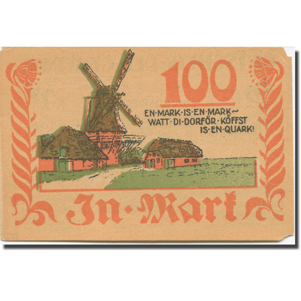 Banknote, Germany, Bordelum, 1 Mark, Blason, 1922 EF(40-45) Mehl:143.1