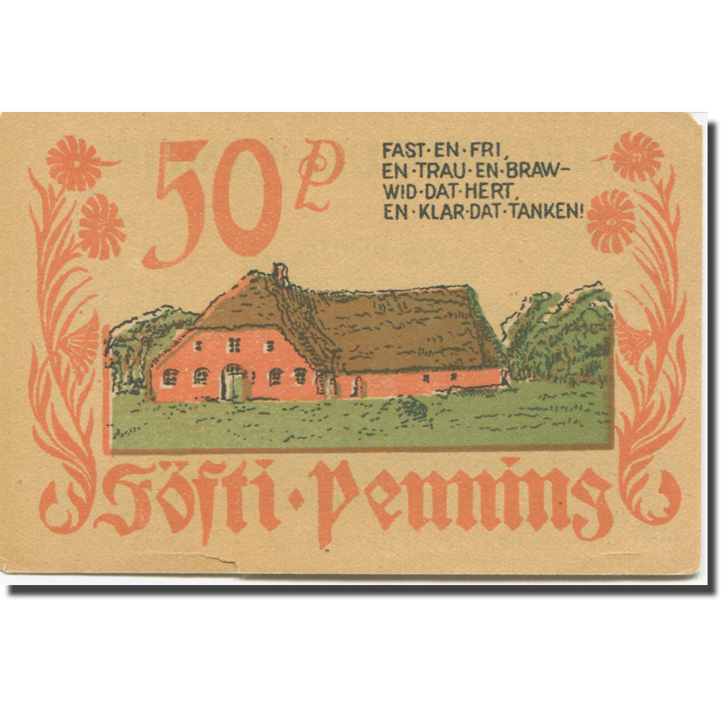 Banknote, Germany, Bordelum, 50 Pfennig, ferme, 1922 EF(40-45) Mehl:143.1