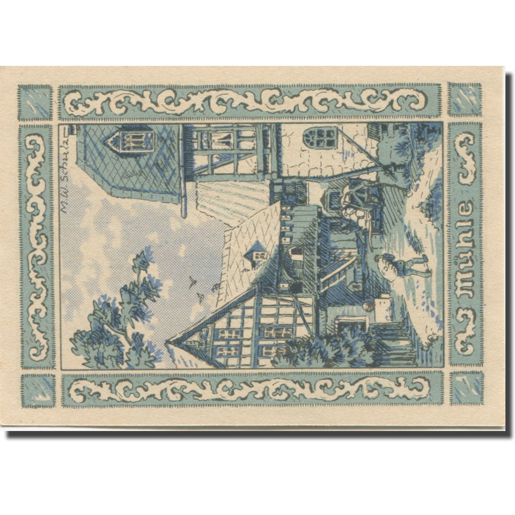 Banknote, Germany, Rehmen, 50 Pfennig, village, 1921 UNC(63) Mehl:1108.1