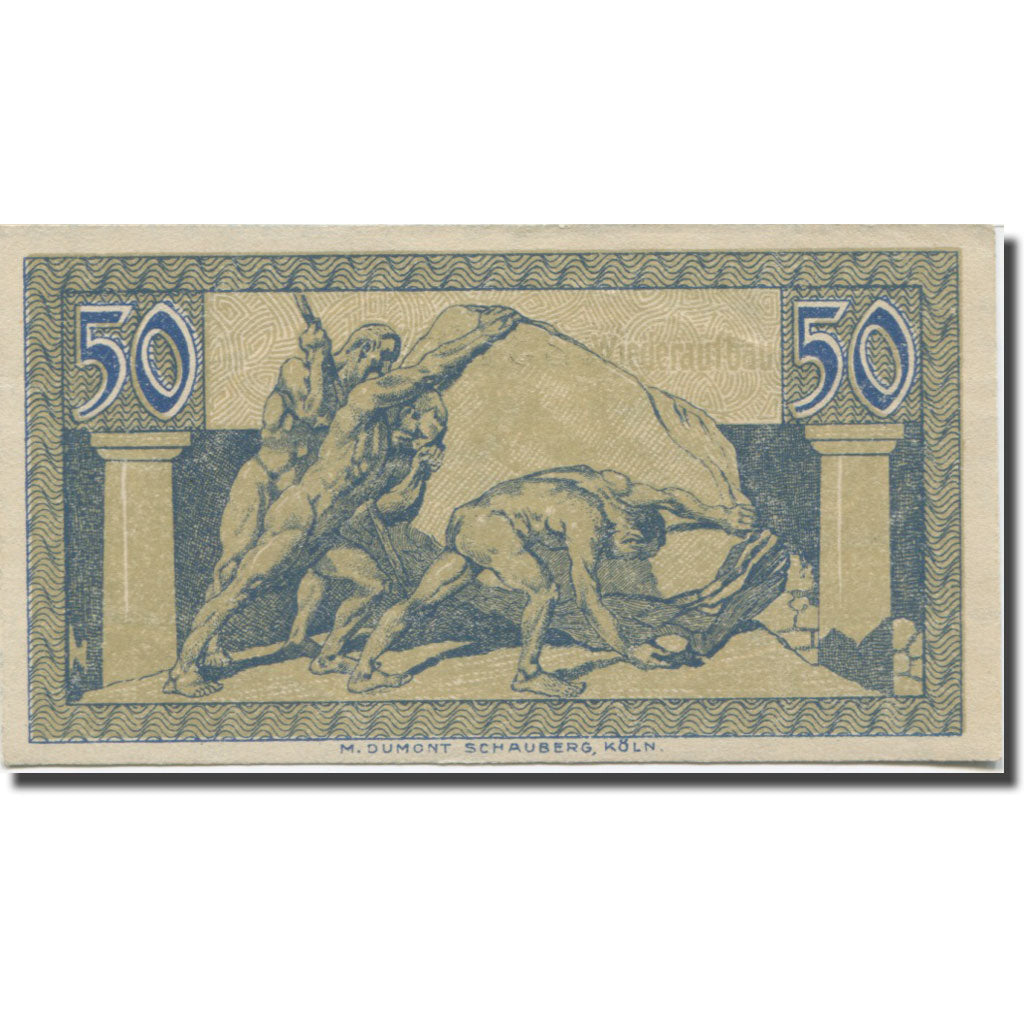 Banknote, Germany, Bonn, 50 Pfennig, personnage, 1920, UNC(63), Mehl:74.6b