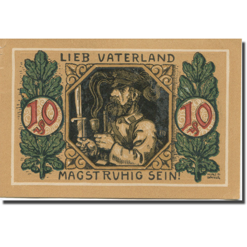 Banknote Germany Lindenberg 10Pfennig personnage 1919 AU(55-58) Mehl:L 47.4a