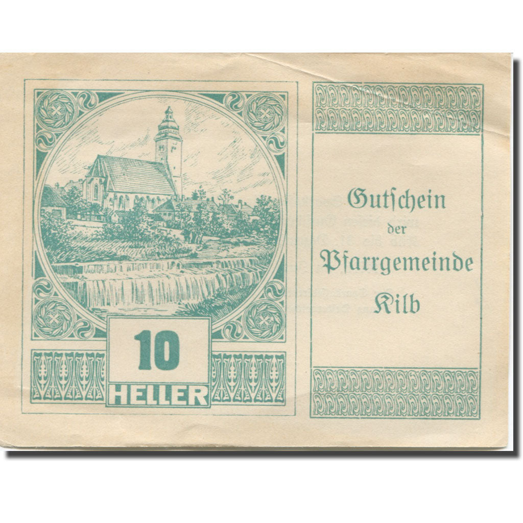 Banknote, Austria, Kilb, 10 Heller, Eglise, 1921, AU(55-58) Mehl:437.1a