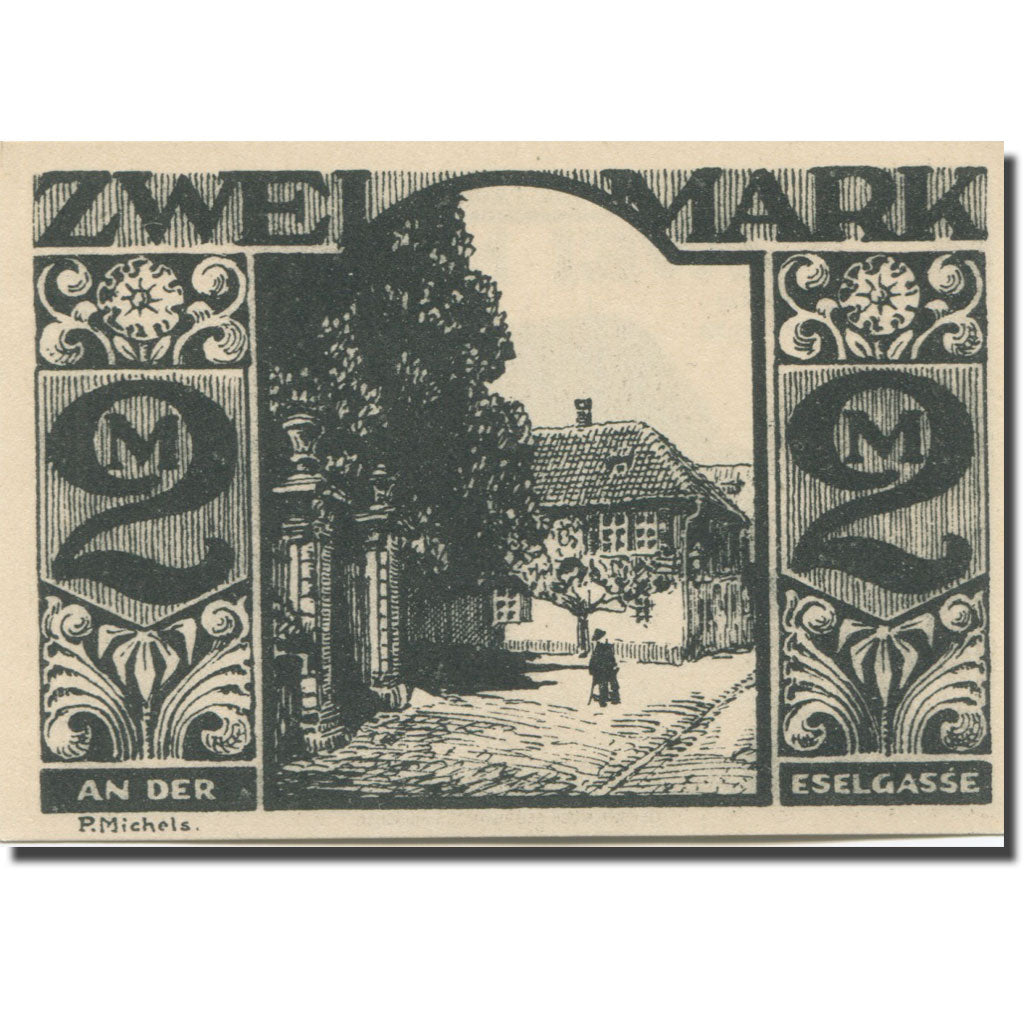 Banknote, Germany, Paderborn, 2 Mark, rue 1, 1921 UNC(63) Mehl:1043.4