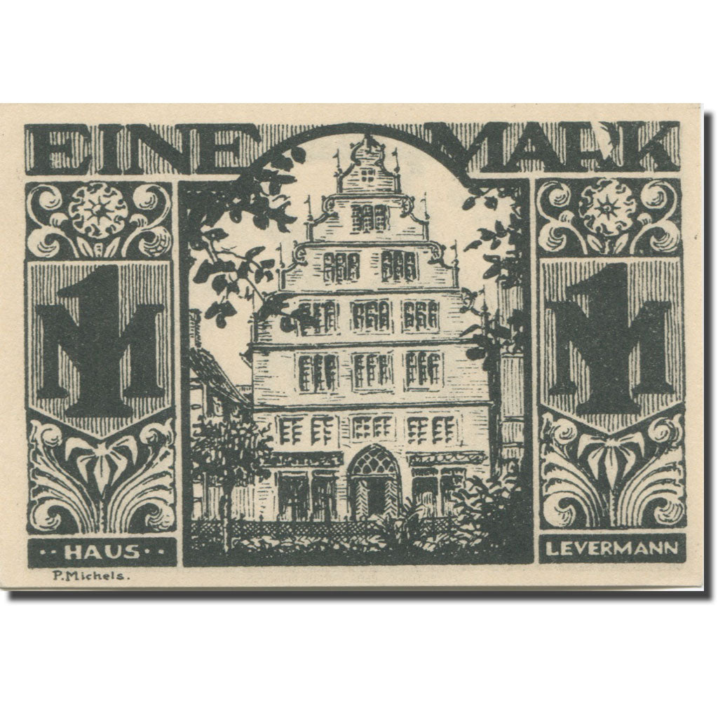 Banconote, Germania, Paderborn, 1 Mark, Monument 1921-11-10, SPL Mehl:1043.4