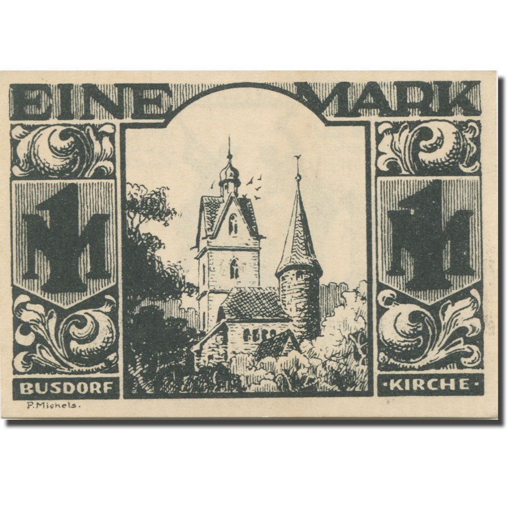 Banknote, Germany, Paderborn, 1 Mark, Eglise 1, 1921 UNC(63) Mehl:1043.4