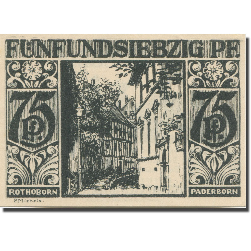 Banknote, Germany, Paderborn, 75 Pfennig, rue 2, 1921 UNC(63) Mehl:1043.4