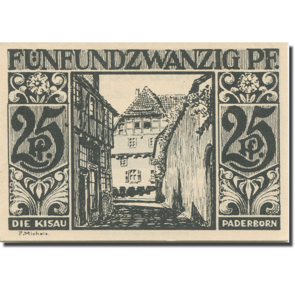 Banknote, Germany, Paderborn, 25 Pfennig, rue 1, 1921 UNC(63) Mehl:1043.4