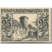 Banknote, Germany, Paderborn, 25 Pfennig, château 1, 1921 UNC(63) Mehl:1043.4